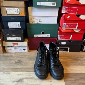 Balenciaga Black Leather Classic Sneaker. $125